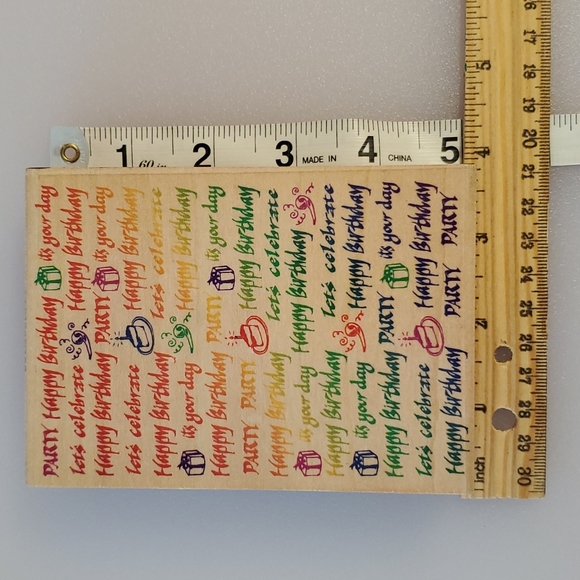 Rubber Stamps 2 full card size Happy Birthday candle design date year stamp - Picture 3 of 12